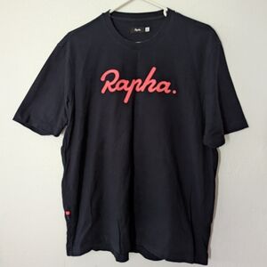 Rapha T Shirt Men XL Embroider Logo Black Cyclist Street Wear Pre Owned